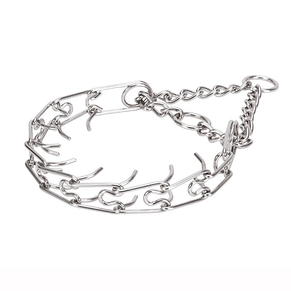 Prong collar of corrosion-proof stainless steel for ill behaved dogs