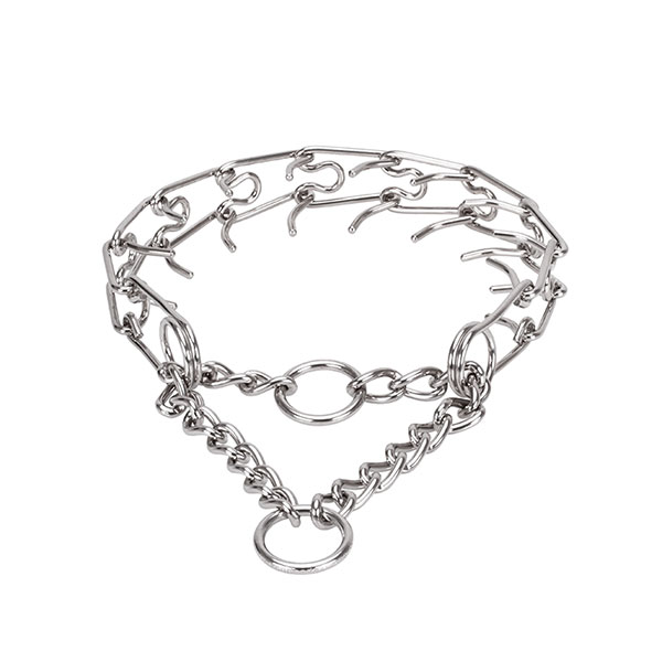 Dog pinch collar with two stainless steel O-rings