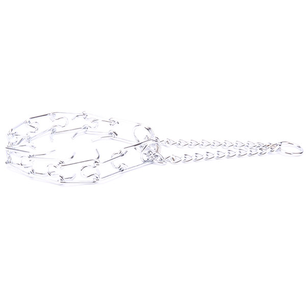Dependable chrome plated O-ring for leash attachment on pinch collar