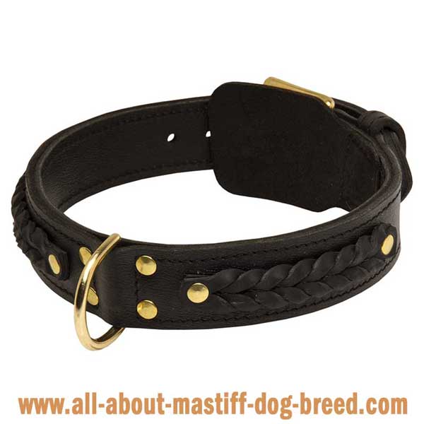 Safe Leather Cane Corso Mastiff Collar