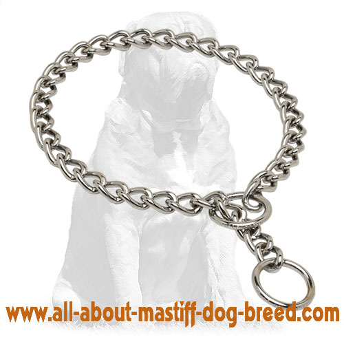 Reliable choke dog collar with chrome plating