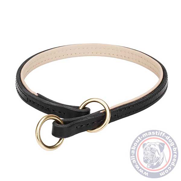 No-rubbing leather dog collar 