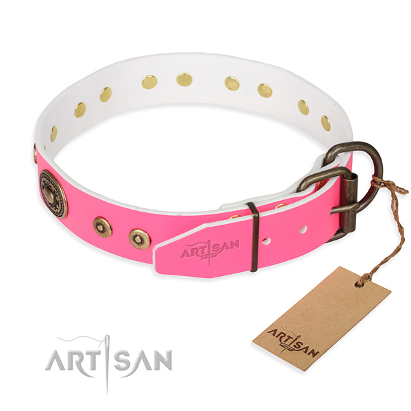Durable leather collar for your favourite pet