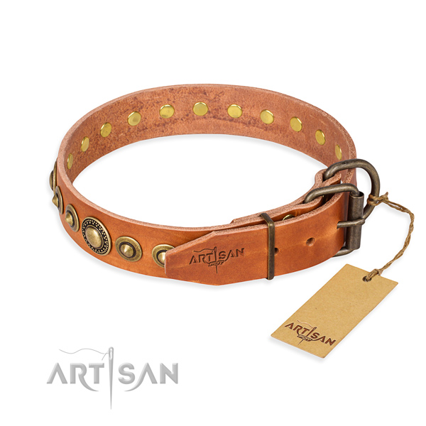 Tear-proof leather collar for your beloved pet