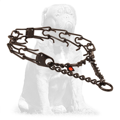 Fashion black steel pinch dog collar