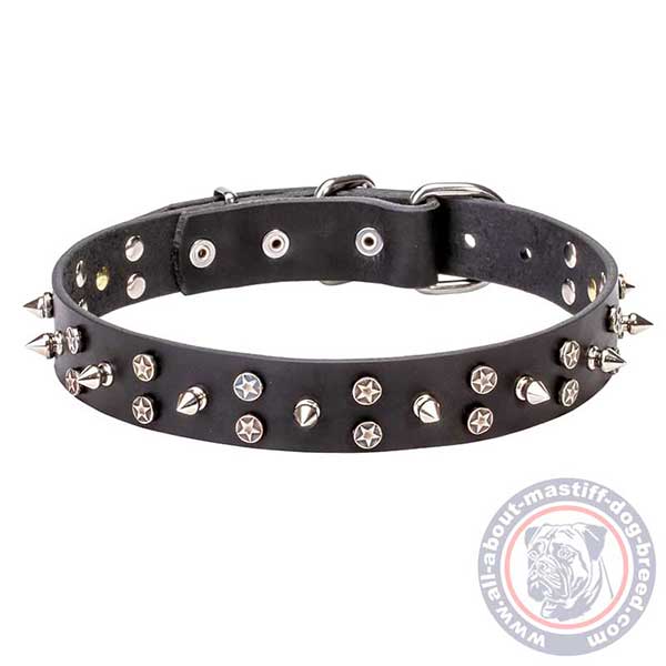 Leather dog collar with polished edges