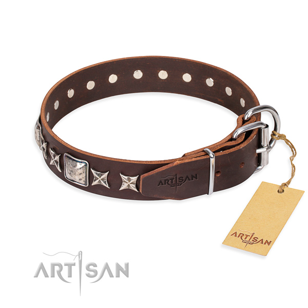 Wear-proof leather collar for your noble four-legged friend