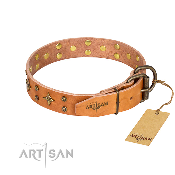 Durable leather collar for your favourite dog