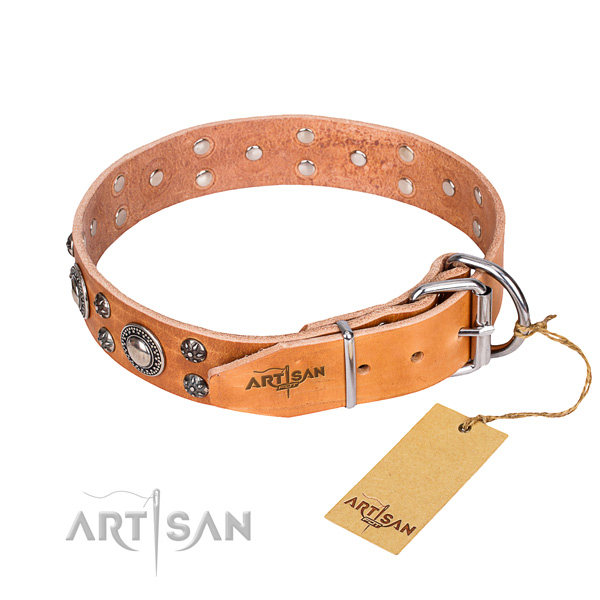 Wear-proof leather collar for your stunning pet