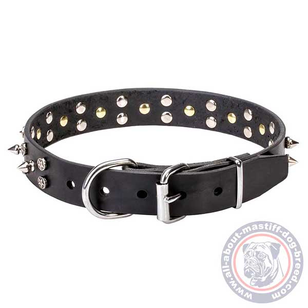 Sturdy leather dog collar