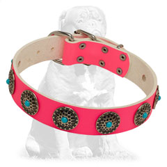 Non-rubbung genuine leather collar