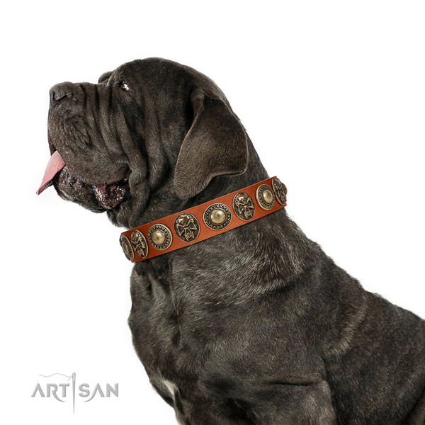 Designer genuine leather collar for your attractive pet