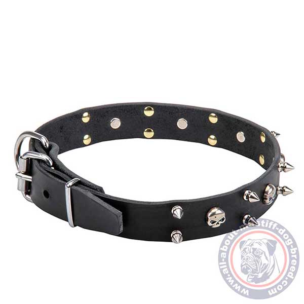 Soft leather dog collar