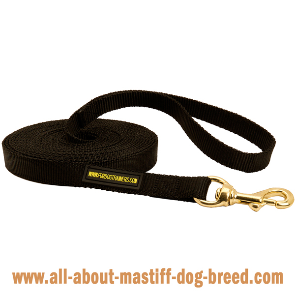 Nylon Mastiff leash with nylon handle and brass snap  hook
