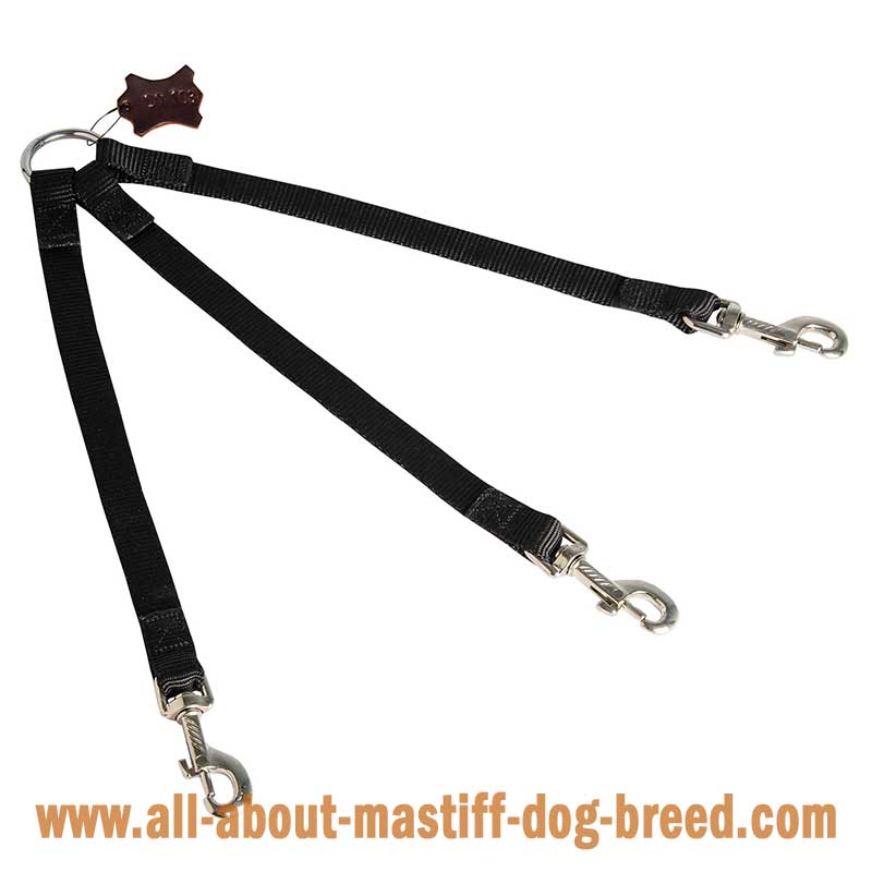 Mastiff Nylon Dog Triple Coupler for Walking