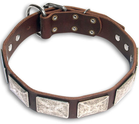 Leather Brown collar 25'' for Mastiff /25 inch dog collar - C83