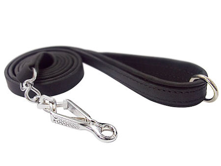 Mastiff Flat Leather Leash with Quick Release Snap Hook