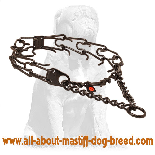 Fashion Black Stainless Steel Mastiff Prong Collar - Herm Sprenger Pinch Dog Collar 1/8 inch (3.2 mm)