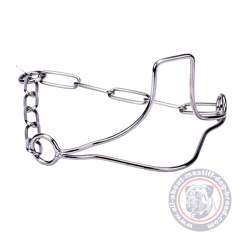 Mastiff Stainless Steel Show Dog Collar with Fur Saving Links - 1/9 inch (3 mm)