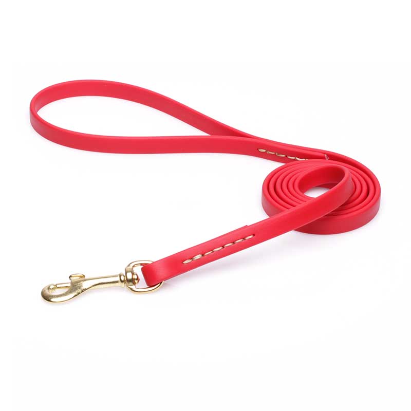 Lovely Red Biothane Dog Leash for Walking, Tracking - Click Image to Close