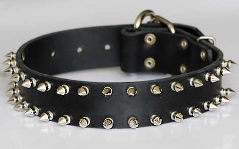 big leather spiked dog collar,black,brown spiked collar 