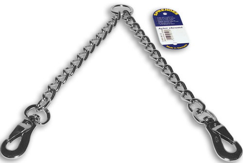 Reliable chain dog leash with 2 snap hooks