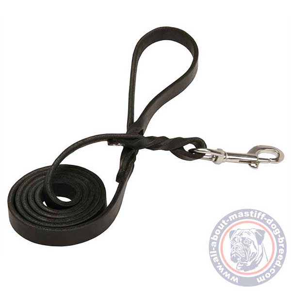 Non-stretching leather dog leash
