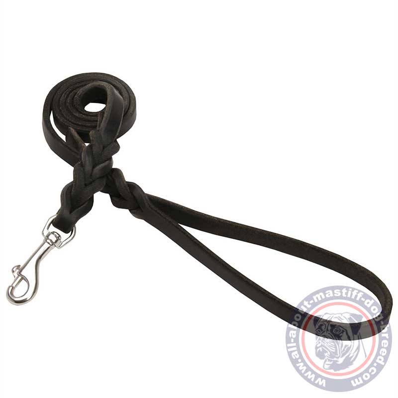 Leather Dog Lead Genuine Leather Leash With Knotted Handle