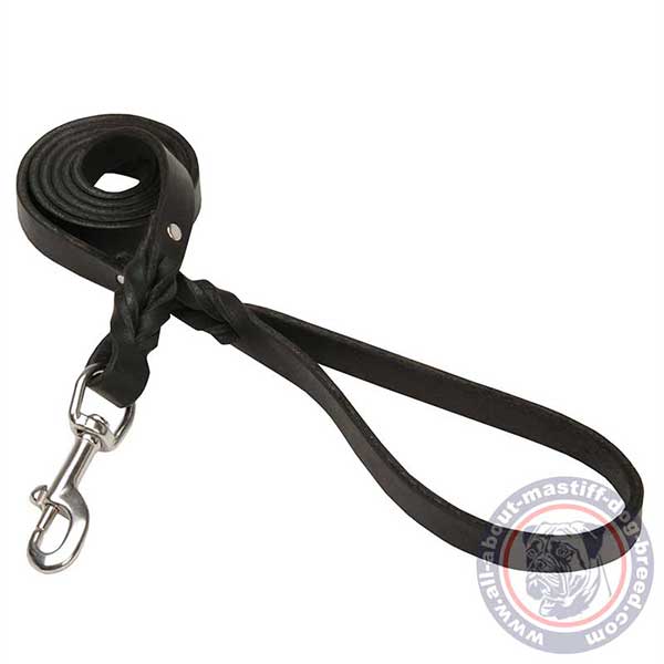 Braided leather dog leash