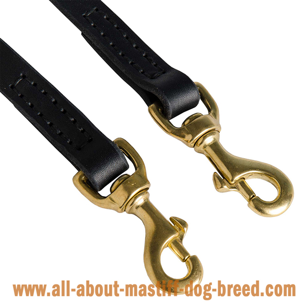 Mastiff Dog Coupler Equipped with 2 Brass Snap Hooks