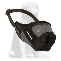 Mastiff Leather Nylon Muzzle Good Ventilation