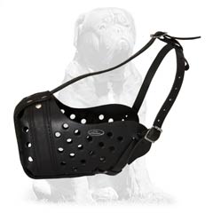 Leather attack training dog muzzle