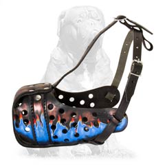 Stylish Blue Flaming Mastiff Breed Muzzle